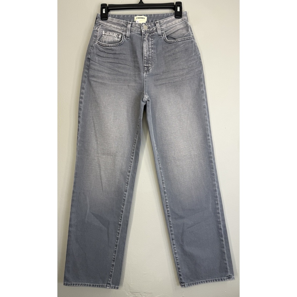 L'AGENCE Gray Jones Ultra Stovepipe Jeans Women's 25 Straight Leg Full Length